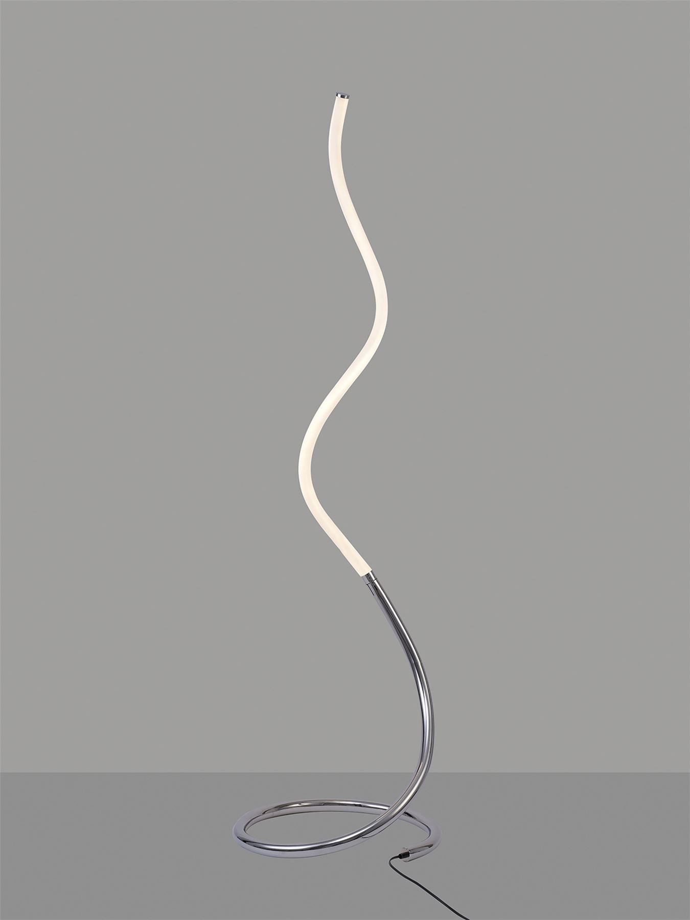 Mantra Nur II Floor Lamp 20W LED 3000K, 1500lm, Dimmable, Polished Chrome/Frosted Acrylic, 3yrs Warranty
