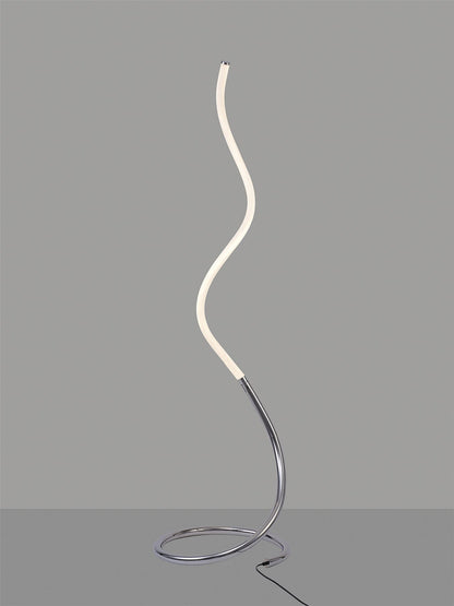Mantra Nur II Floor Lamp 20W LED 3000K, 1500lm, Dimmable, Polished Chrome/Frosted Acrylic, 3yrs Warranty