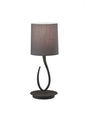Mantra M3682 Lua Table Lamp 1 Light E27, Small Ash Grey with Ash Grey Shade