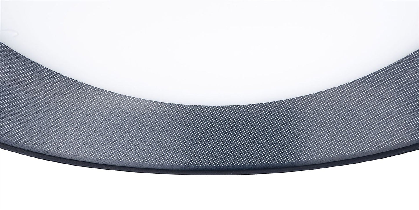 Mantra Nordica Plafones Nordica Flush Ceiling Light, 5 Light E27 Max 20W, 60cm, White Acrylic with Black Shade, 2yrs Warranty