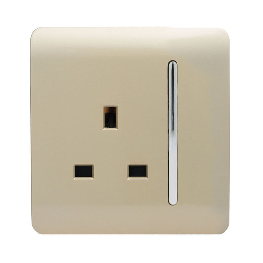 Trendi 1 Gang Artistic Modern 13 Amp Switched Plug Socket Gold ART-SKT13GO