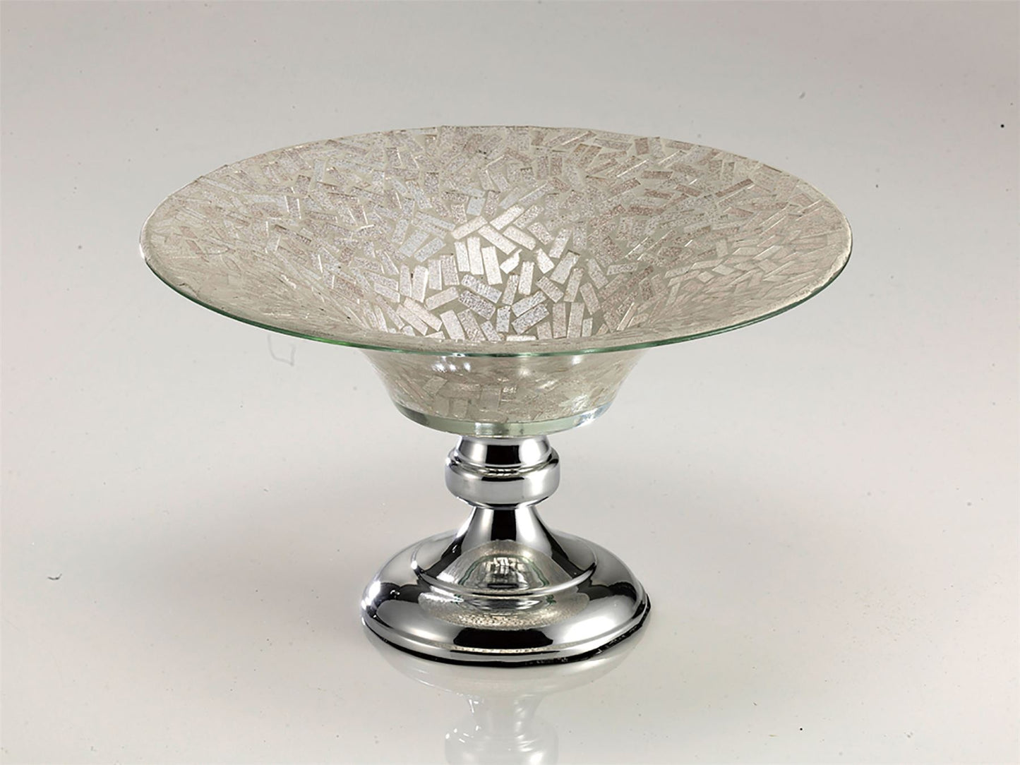 Diyas Home (DH) Trina Mosaic Platter Polished Chrome Mosaic