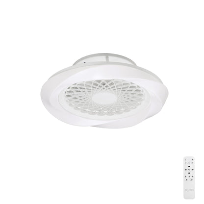 Boreal 62cm 70W LED Dimmable Ceiling Light With Built-In 35W DC Reversible Fan, White Finish C/W Remote Control, 4200lm
