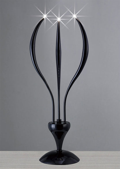 Diyas Llamas Table Lamp 3 Light G4 Black, NOT LED/CFL Compatible
