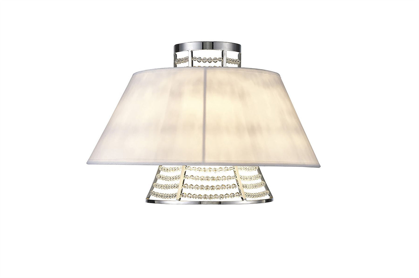 Diyas Davina Wall Light with White Shade 2 Light G9 Polished Chrome/Crystal