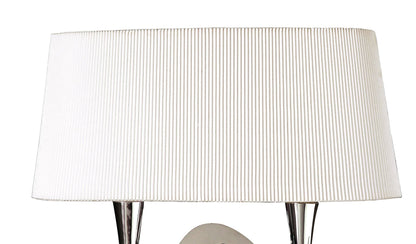 Mantra Mara Wall Light Switched 2 Light E14, Polished Chrome with Ivory White Shade