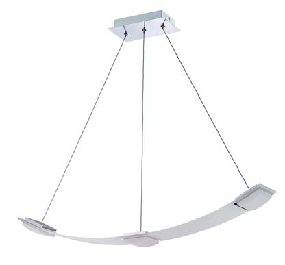 Mantra Fusion Thea Linear Pendant 3 Light 21W LED 3000K, 1890lm, Satin Aluminium, Frosted Acrylic, 3yrs Warranty