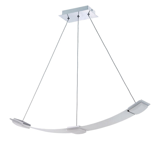 Mantra Fusion Thea Linear Pendant 3 Light 21W LED 3000K, 1890lm, Satin Aluminium, Frosted Acrylic, 3yrs Warranty