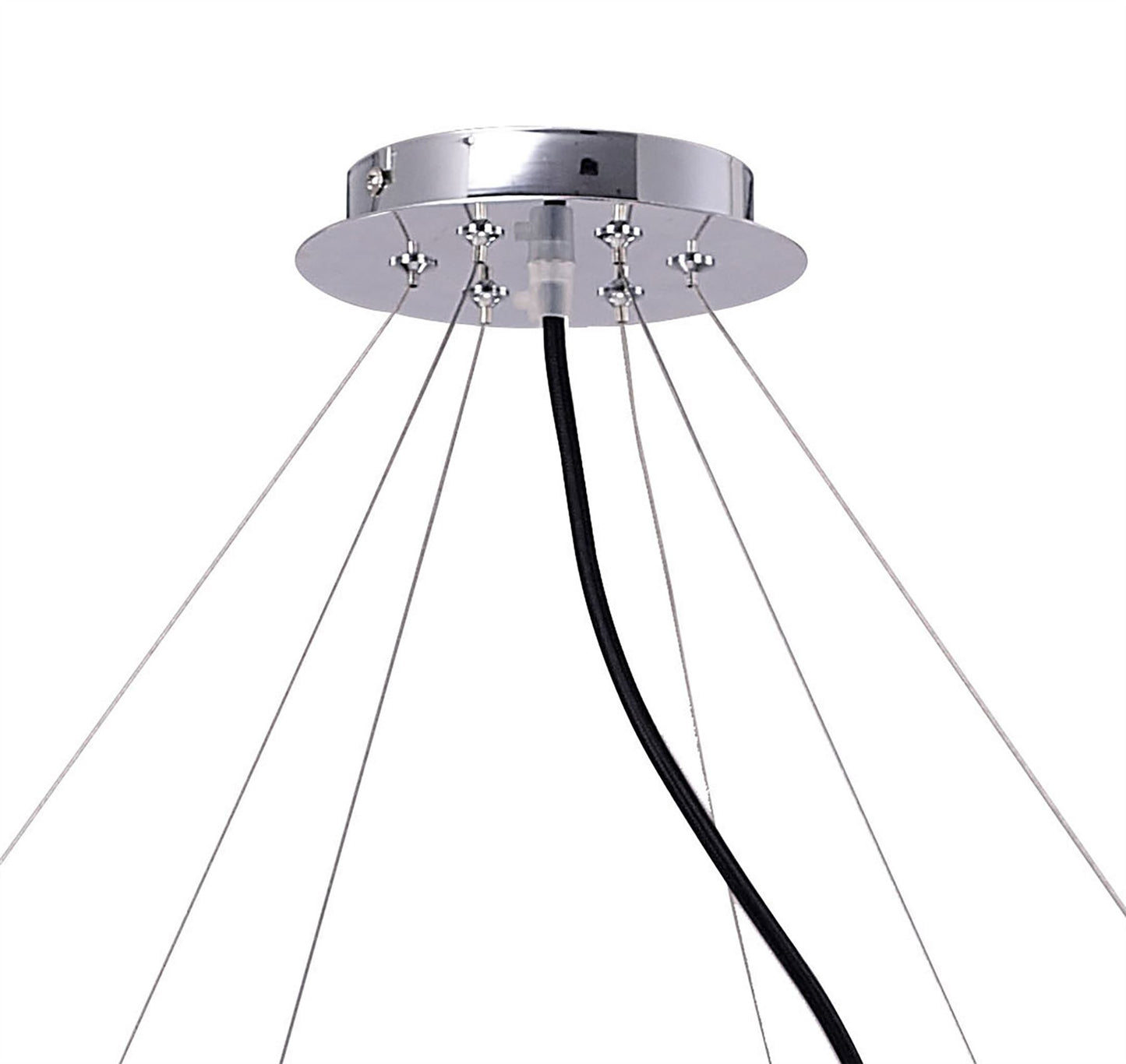 Mantra M1553 Ora Pendant 12 Twisted Round Light E27, Gloss Black/White Acrylic/Polished Chrome