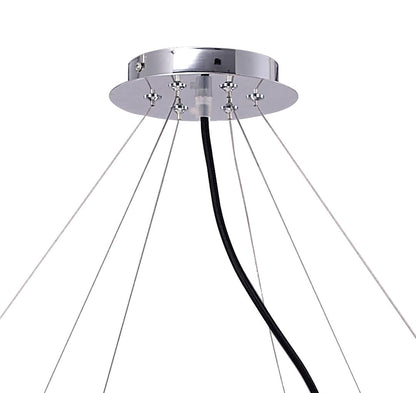 Mantra M1553 Ora Pendant 12 Twisted Round Light E27, Gloss Black/White Acrylic/Polished Chrome