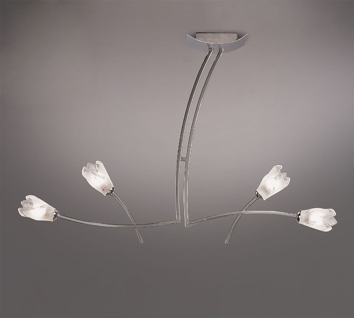 Mantra Pietra Linear Pendant 2 Arm 4 Light G9, Polished Chrome