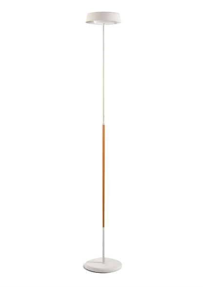 Mantra Noa Floor Lamp 2 Light 21W Down 9W Up LED 3000K, 3000lm, Touch Dimmer, Matt White/Beech, 3yrs Warranty
