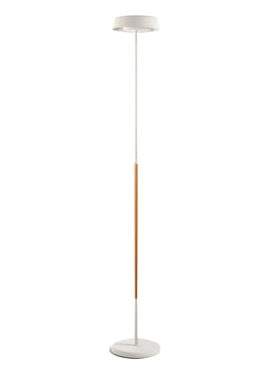 Mantra Noa Floor Lamp 2 Light 21W Down 9W Up LED 3000K, 3000lm, Touch Dimmer, Matt White/Beech, 3yrs Warranty
