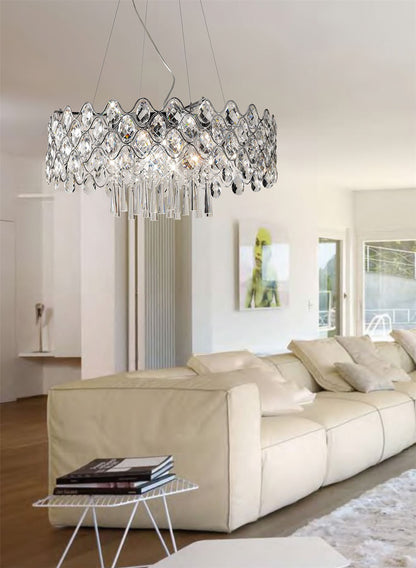Diyas Kenzie 66cm  16 Light G4 Polished Chrome/Crystal, NOT LED/CFL Compatible Ceiling Pendant Light Fitting
