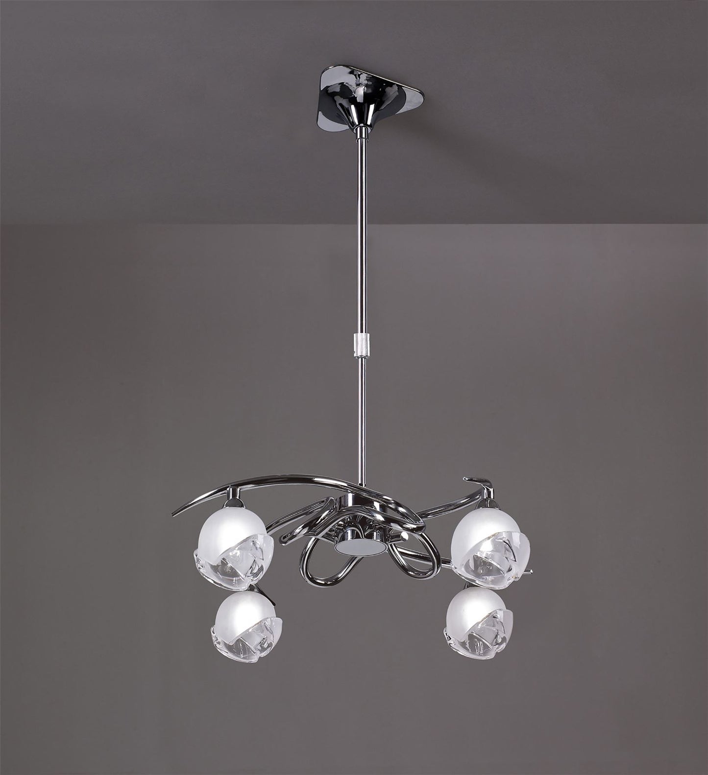 Mantra M0802 Fragma Telescopic Semi Flush Convertible 4 Light G9, Polished Chrome