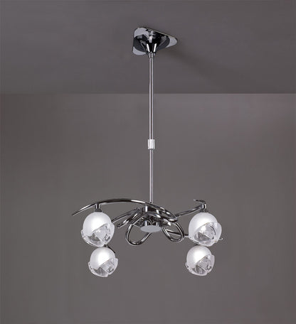 Mantra M0802 Fragma Telescopic Semi Flush Convertible 4 Light G9, Polished Chrome