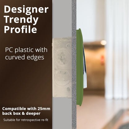 Trendi Artistic Modern Glossy  Home Automation Switch Moss Green