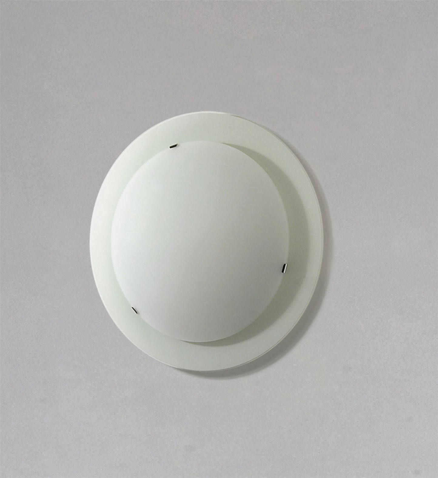 Diyas Ruby 32cm 1 Light Flush  Light Small Round Satin Nickel/Opal Glass Ceiling Light Fitting