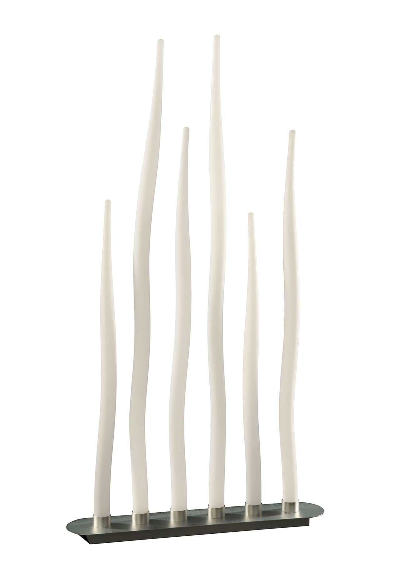 Mantra Estalacta Floor Lamp 6 Light GU10 Bar Indoor/Outdoor IP44, Silver/Opal White