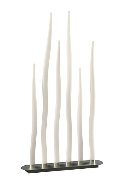 Mantra Estalacta Floor Lamp 6 Light GU10 Bar Indoor/Outdoor IP44, Silver/Opal White
