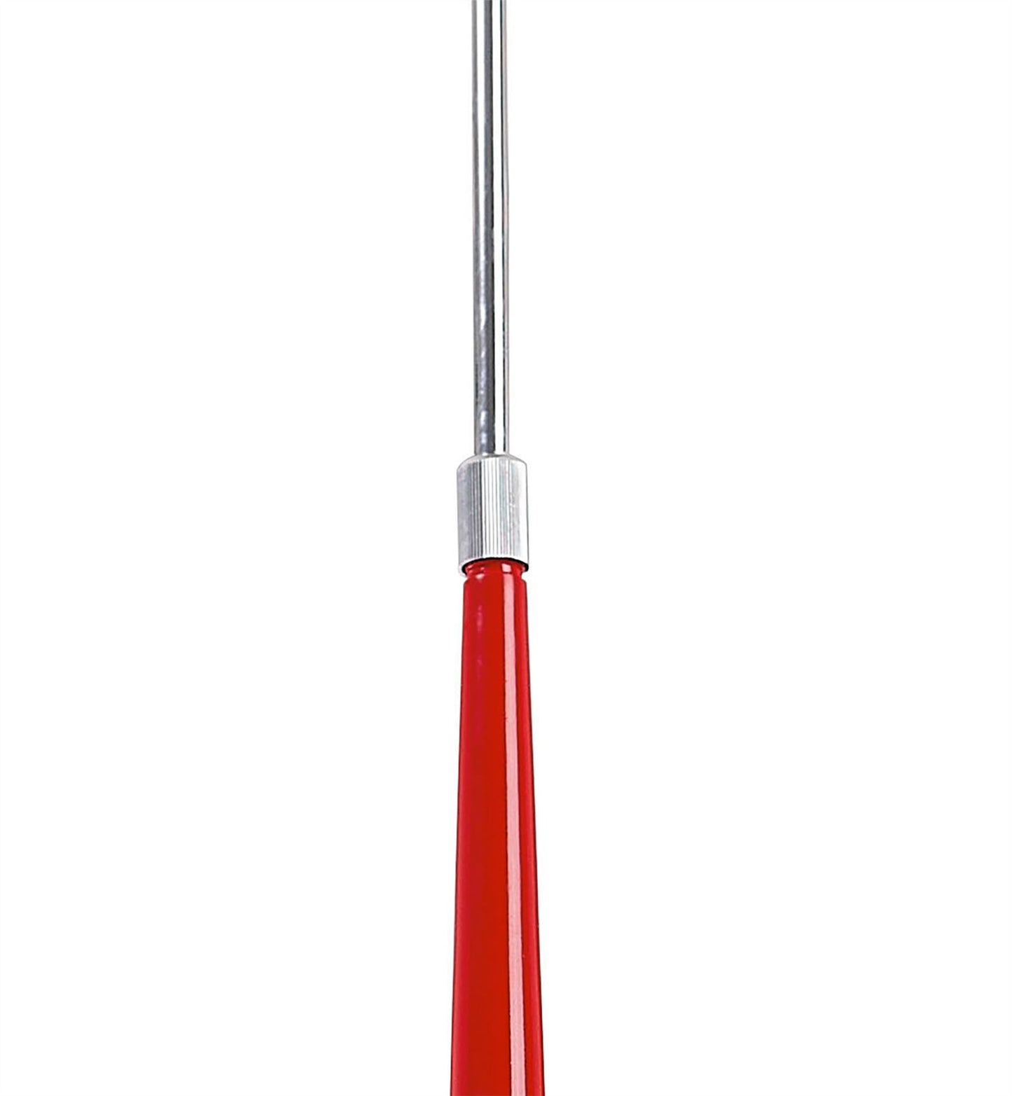 Mantra Ora 77cm Telescopic Convertible To Semi Flush 6 Light E27, Gloss Red/White Acrylic/Polished Chrome, CFL Lamps INCLUDED