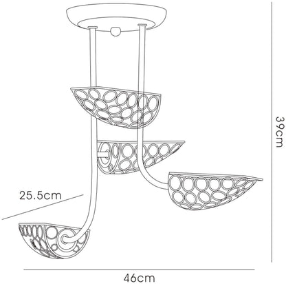 Diyas Ashton Semi  4 Light G9 Antique Brass/Crystal Ceiling Light Fitting