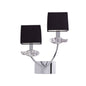 Mantra Akira Wall Light Switched 2 Light E14, Polished Chrome with Black Shades