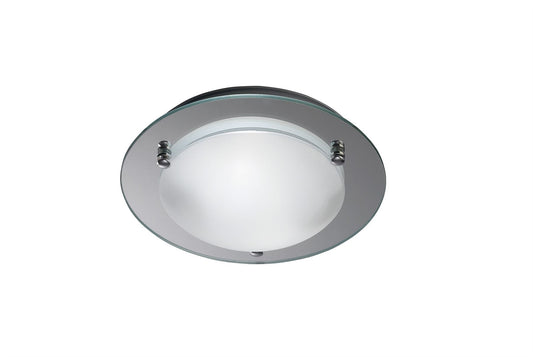 Deco Brooklyn Ceiling 300mm Round 2 Light E27 Polished Chrome