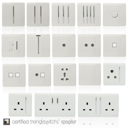 Trendi Artistic Modern 45 A Cooker Switch Inc Plug Socket & Neon Insert White