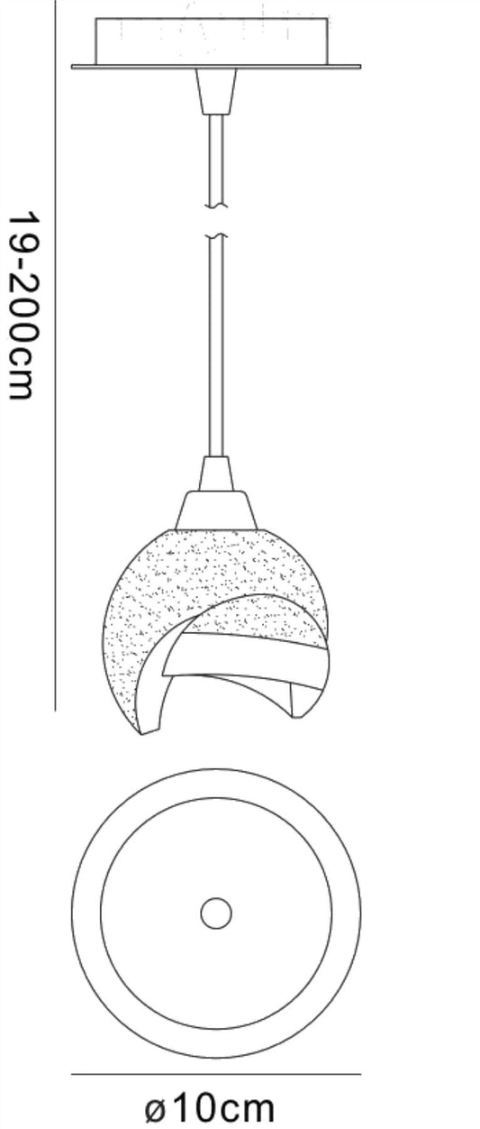 Mantra Fragma 10cm Pendant 1 Light G9, Black Chrome