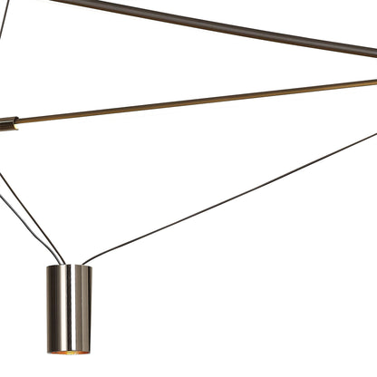 Mantra Electra Large Pendant 7W + 25W LED, 3000K, 2500lm, Black/Black Chrome/White Acrylic, 3yrs Warranty