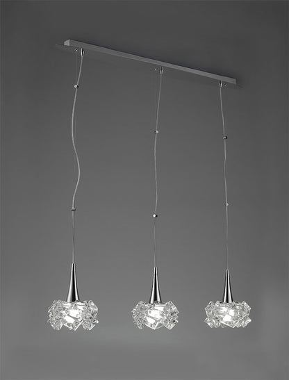 Mantra M3961 Artic Linear Pendant 3 Light E27 Line Large, Polished Chrome