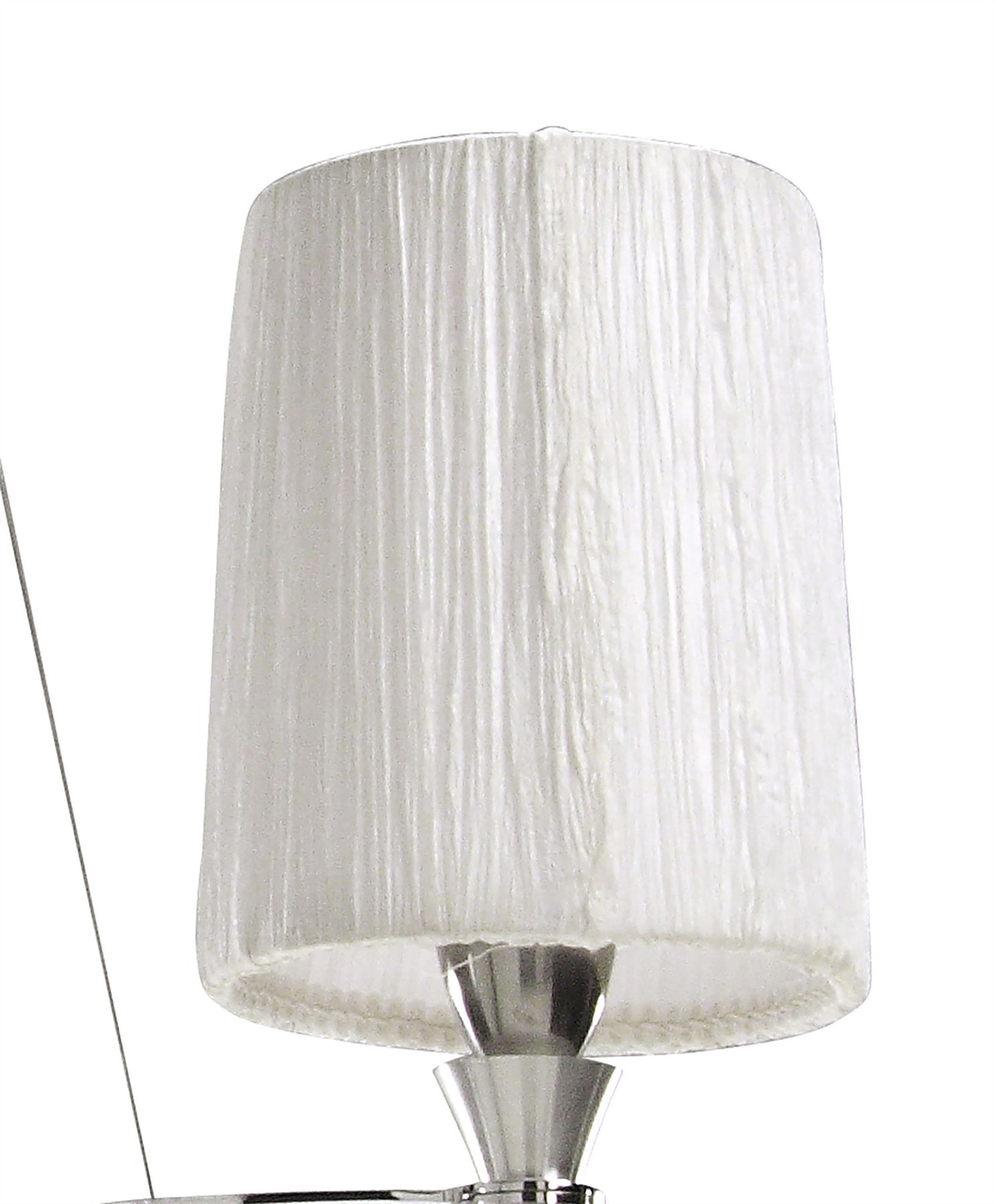 Mantra Lucca 65cm Pendant 3 Light E27, Polished Chrome with White Shades & Clear Crystal