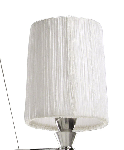 Mantra Lucca 65cm Pendant 3 Light E27, Polished Chrome with White Shades & Clear Crystal