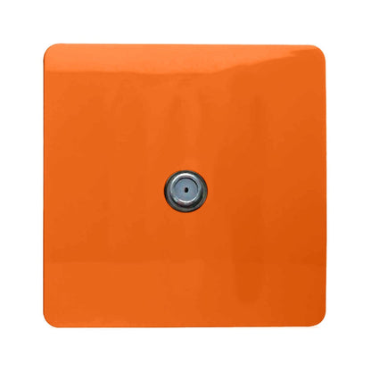 Trendi 1 Gang Artistic Modern Glossy Screwless Television Satellite Socket Orange
