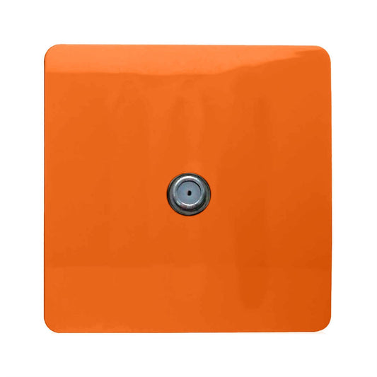 Trendi 1 Gang Artistic Modern Glossy Screwless Television Satellite Socket Orange