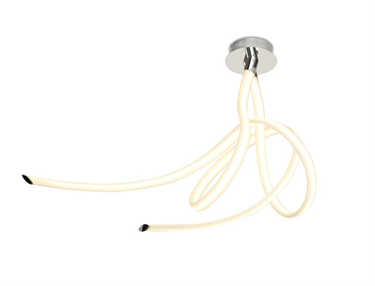 Mantra Armonia Semi Flush Large Ribbons, 60W LED, 3000K, 4500lm, Polished Chrome/Frosted Acrylic, 3yrs Warranty Ceiling