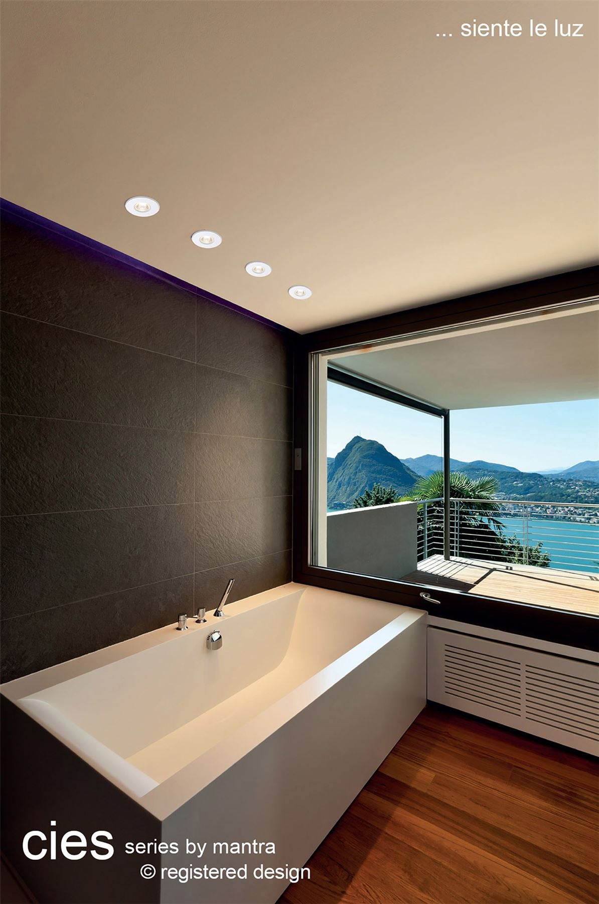 Mantra Fusion Cies Downlight 8.4cm Round 7W COB LED 3000K, 590lm, IP54, Matt White, Driver Included, 3yrs Warranty