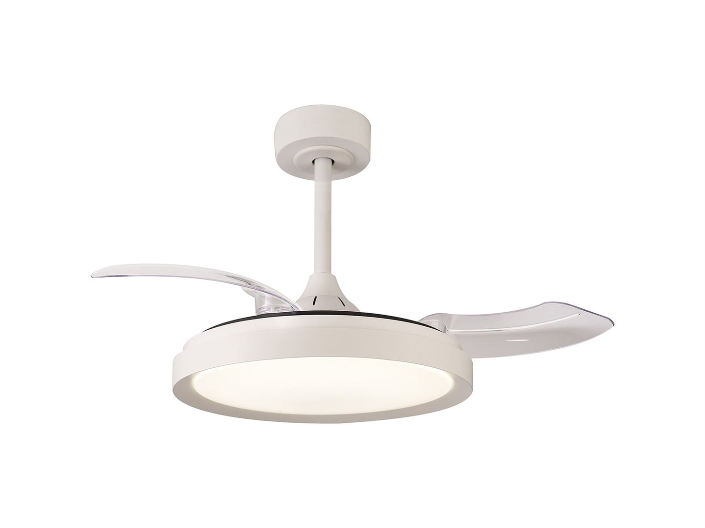 Mistral Mini 45cm 40W LED Dimmable Ceiling Light With Built-In 28W DC Fan, 2700-5000K Remote Control, 2500lm, White, 5yrs Warranty