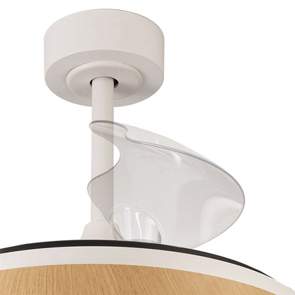 Mistral 51cm 50W LED Dimmable Ceiling Light With Built-In 28W DC Fan, 3000-6500K Remote Control, 3200lm, Wood, 5yrs Warranty