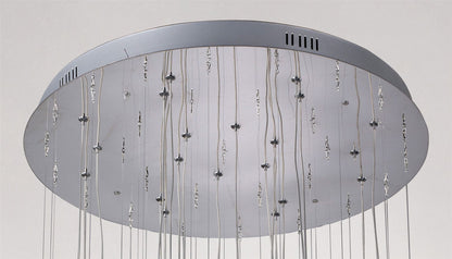 Diyas Class 60cm  Round 20 Light G4 Polished Chrome/White Glass/Crystal, NOT LED/CFL Compatible Ceiling Pendant Light Fitting