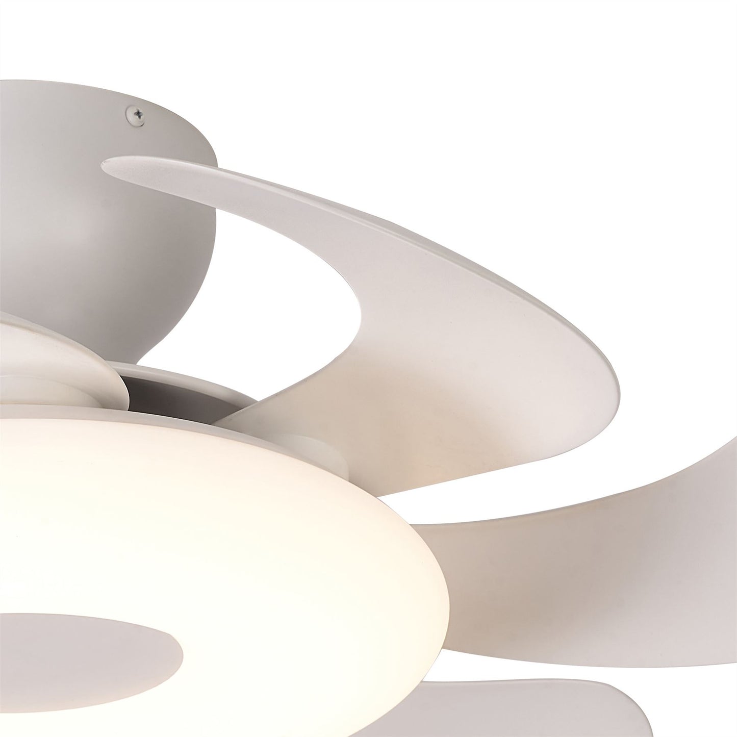 Flowers 50cm 24W LED Dimmable Ceiling Light With Built-In 25W DC Reversible Fan, Remote Control 2700-5000K, 2900lm, White