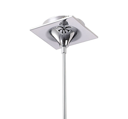 Mantra Ora 77cm Telescopic Convertible To Semi Flush 6 Light E27, Gloss Black/White Acrylic/Polished Chrome, CFL Lamps INCLUDED