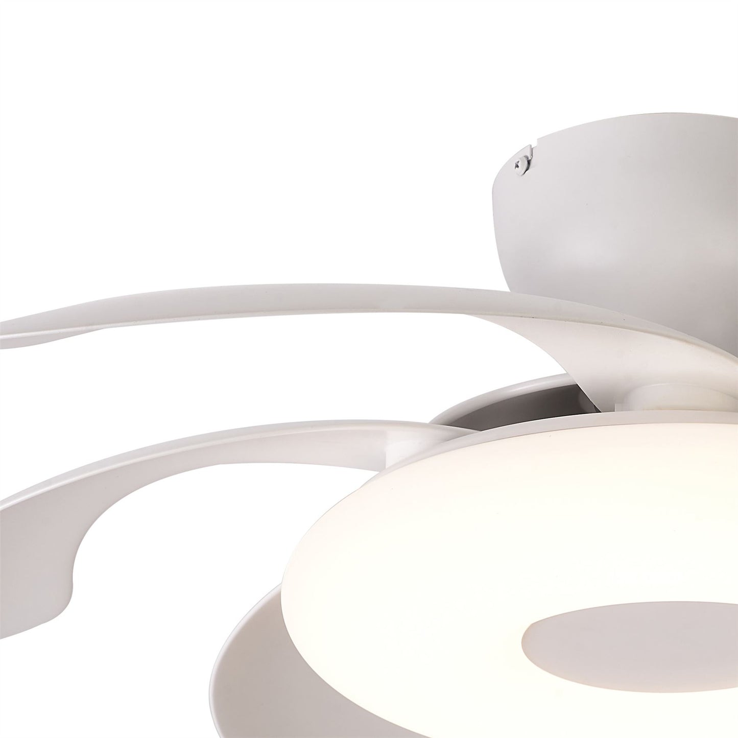 Flowers 50cm 24W LED Dimmable Ceiling Light With Built-In 25W DC Reversible Fan, Remote Control 2700-5000K, 2900lm, White