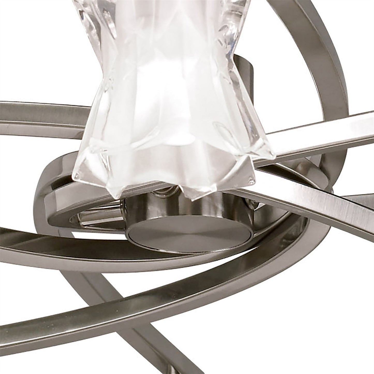 Mantra Alaska GU10 82cm Pendant Convertible To Semi Flush 8 Light L1/SGU10, Satin Nickel, CFL Lamps INCLUDED