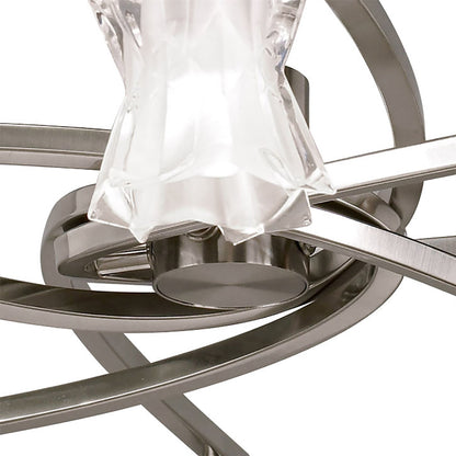 Mantra Alaska GU10 82cm Pendant Convertible To Semi Flush 8 Light L1/SGU10, Satin Nickel, CFL Lamps INCLUDED