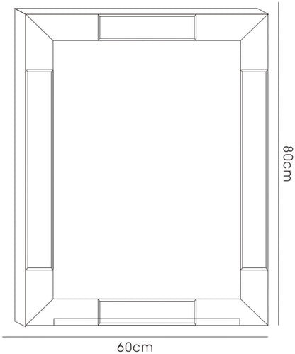 Diyas Home Emerson 60cm x 80cm Balck Corner Detailed Mirror (Can Only Be Shipped On A Pallet, Additional Charges May Apply.) Mirrors