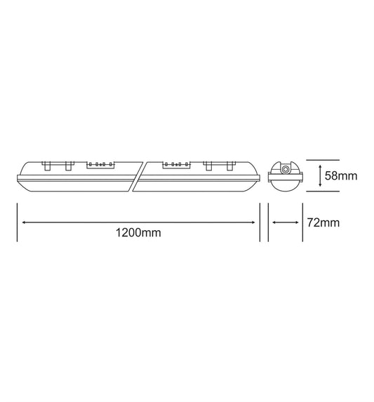 Techtouch Linesta X2 Supervision,1.2m,24W LED,Cool White,4000K,2500lm,130°,Inc. Driver,3yrs Warranty,IP65