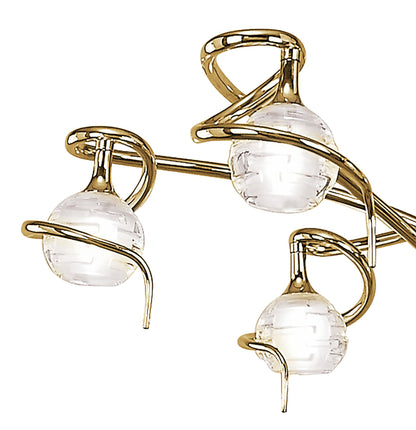 Mantra Dali 70cm Telescopic Pendant Convertible To Semi Flush 6 Light G9, Polished Brass