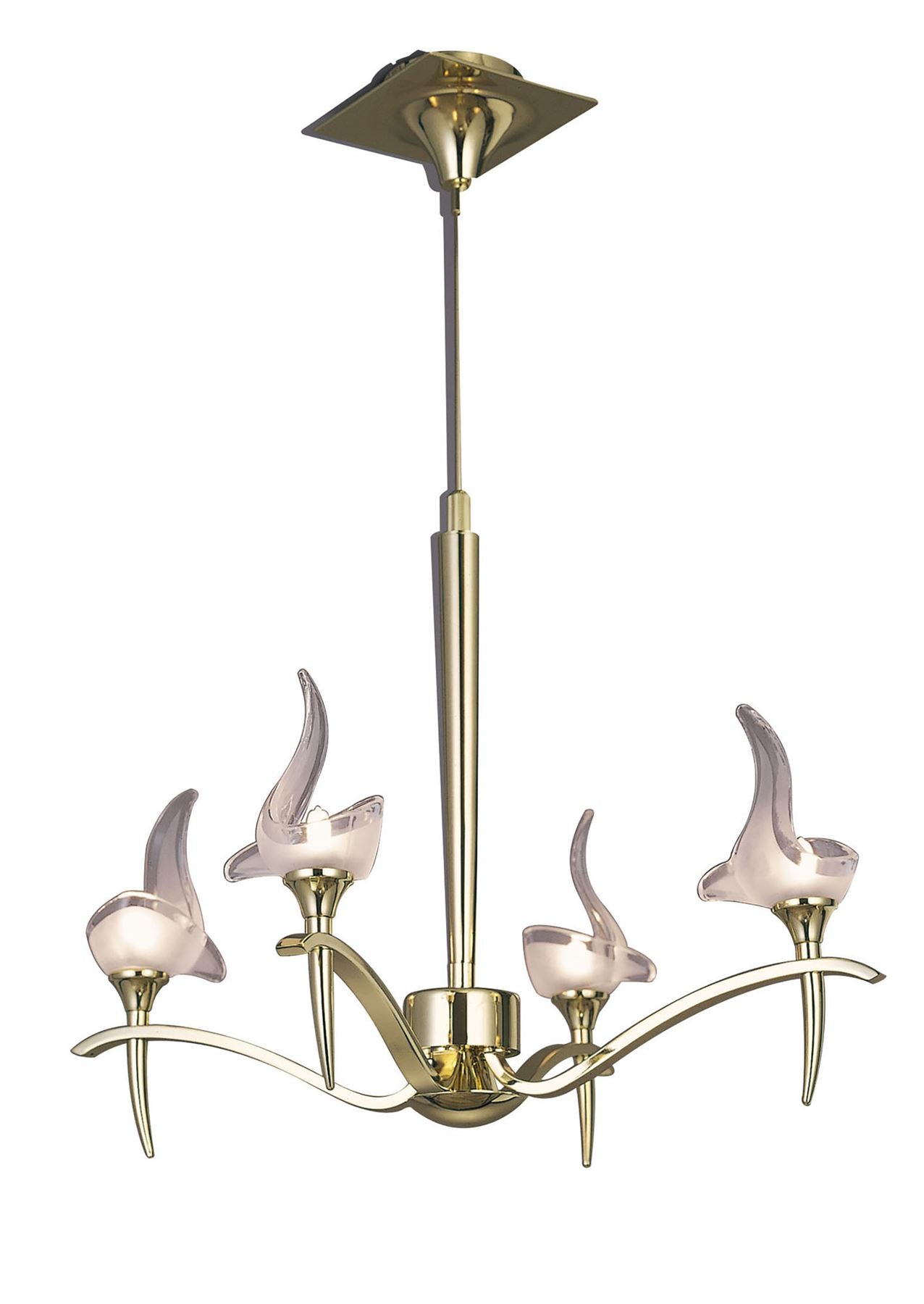 Mantra Viena 53cm Telescopic Pendant Round 4 Light G9, Polished Brass